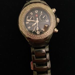 Michele Tahitian Diamond Ceramic Chronograph Watch